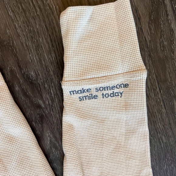 Peace Love World French Terry & Waffle Knit Pullover Hoodie in Cafe Latte - xs​​ - Picture 3 of 7